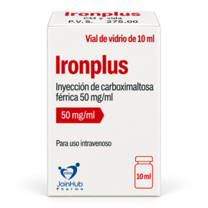 IRONPLUS® carboximaltosa férrica 50 mg/mL, caja del producto - FG Pharma International